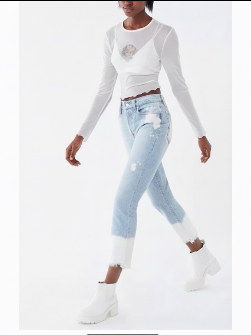 SOCIALITE Thea Dip-Dyed High-Rise Cropped Jean